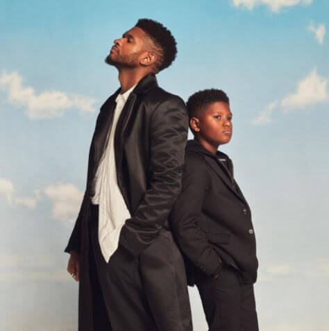 Naviyd Ely Raymond with his father, Usher.